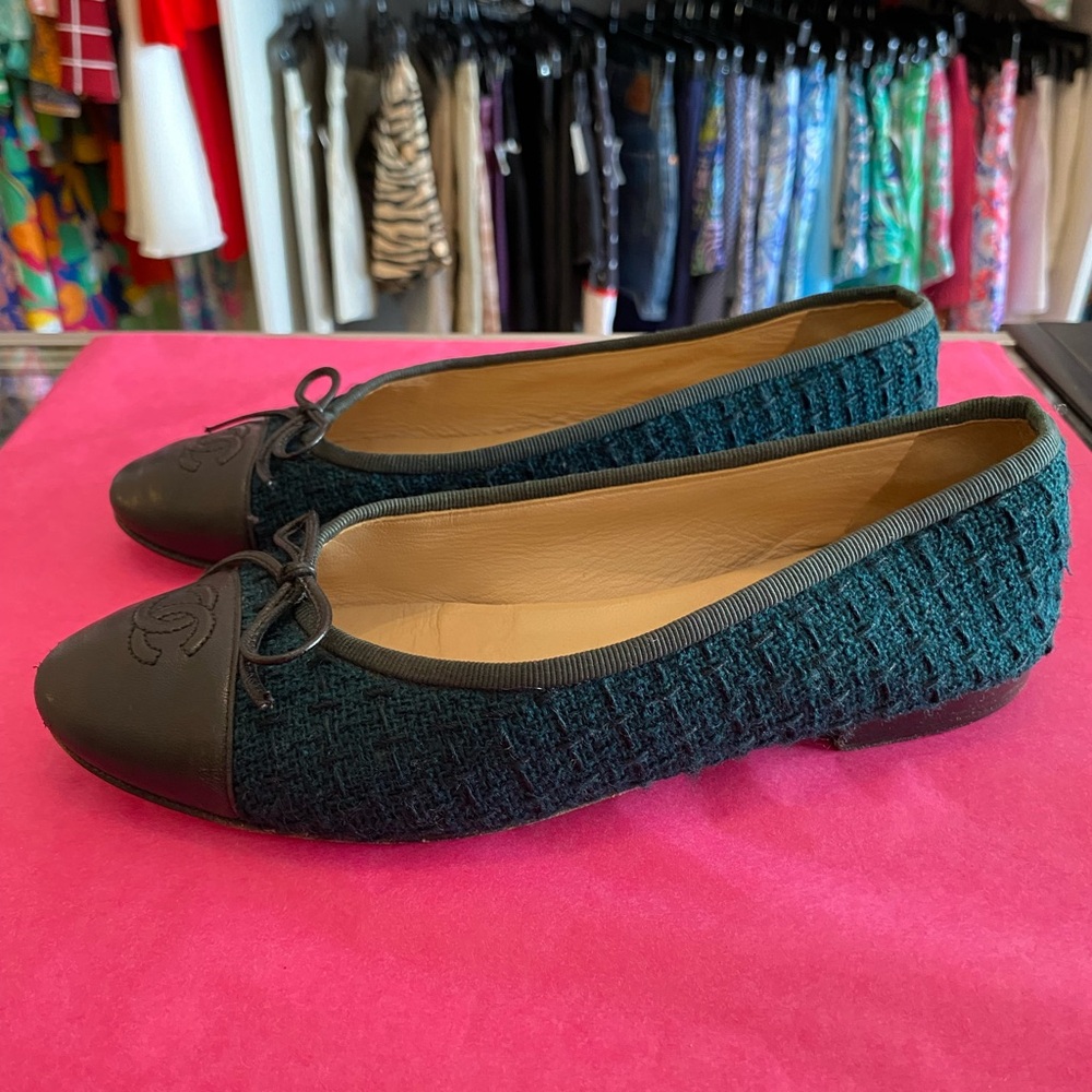 Chanel Tweed Ballet Flats size 38 - Picture 4 of 11